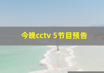 今晚cctv 5节目预告